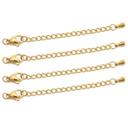10pcs Stainless Steel Extension Chains with Lobster Clasps Connector Link Necklace Tail Making DIY Bracelet Accessories Supplies