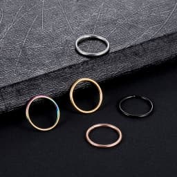1PC 12G-20G Septum Piercing Surgical Steel Clicker Hinged Segment Ring Goth Nose Hoop Earrings Lip Ear Cartilage Helix Piercings