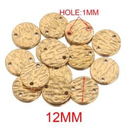 20pcs Stainless Steel Double Hole Texture Circle Ring Gold Plated Charm Earrings Conectors for Jewelry Making Supplies Wholesale