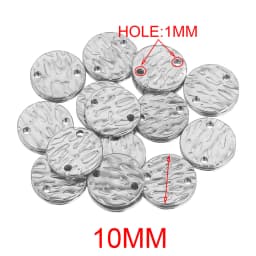20pcs Stainless Steel Double Hole Texture Circle Ring Gold Plated Charm Earrings Conectors for Jewelry Making Supplies Wholesale