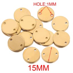 20pcs Stainless Steel Double Hole Texture Circle Ring Gold Plated Charm Earrings Conectors for Jewelry Making Supplies Wholesale