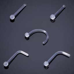 10-100pcs Clear Acrylic Nose Ring Stud Transparent Invisible Straight Nostril Ear Piercing Prevent Allergy Retainer Body Jewelry