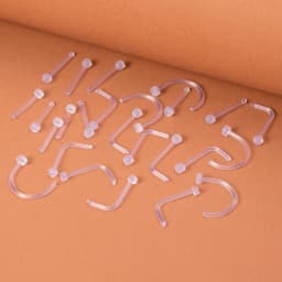 10-100pcs Clear Acrylic Nose Ring Stud Transparent Invisible Straight Nostril Ear Piercing Prevent Allergy Retainer Body Jewelry