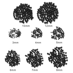 100 PCs/Lot 3mm-12mm Fishing Beads Space Stopper Black Round Soft/Hard Rubber Beads Fishing Lures Hook Rig Accessories