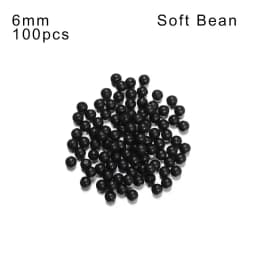 100 PCs/Lot 3mm-12mm Fishing Beads Space Stopper Black Round Soft/Hard Rubber Beads Fishing Lures Hook Rig Accessories