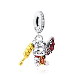 925 Sterling Silver Charms Fortune Cat Chinese New Year Pendant Beads Japanese Girl Fit Brand Bracelets Necklaces Women Jewelry