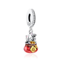 925 Sterling Silver Charms Fortune Cat Chinese New Year Pendant Beads Japanese Girl Fit Brand Bracelets Necklaces Women Jewelry