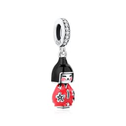 925 Sterling Silver Charms Fortune Cat Chinese New Year Pendant Beads Japanese Girl Fit Brand Bracelets Necklaces Women Jewelry