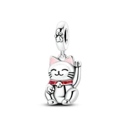 925 Sterling Silver Charms Fortune Cat Chinese New Year Pendant Beads Japanese Girl Fit Brand Bracelets Necklaces Women Jewelry