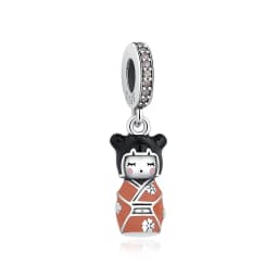 925 Sterling Silver Charms Fortune Cat Chinese New Year Pendant Beads Japanese Girl Fit Brand Bracelets Necklaces Women Jewelry