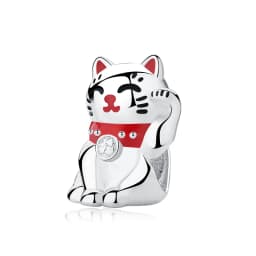 925 Sterling Silver Charms Fortune Cat Chinese New Year Pendant Beads Japanese Girl Fit Brand Bracelets Necklaces Women Jewelry