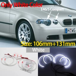 For BMW 3 Series E46 316i 318i 320d 323i 328i 330i 325xi 330d 1998-2005 Excellent LED Cotton Angel Eyes Rings Daytime Light