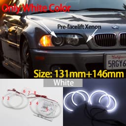 For BMW 3 Series E46 316i 318i 320d 323i 328i 330i 325xi 330d 1998-2005 Excellent LED Cotton Angel Eyes Rings Daytime Light