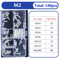 M2 M2.5 M3 M4 M5 White Nylon Screw Nut Washer Set Nylon Plastic Phillips Insulated Countersunk Pan Head Cross Round Screw Bolt