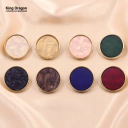 New Arrival Gold White Black Flower Resin Buttons For Needlework Clothing Women Coat Suit Cardigan 6PCS Sewing Button KD876