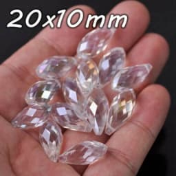 Solid Color Teardrop Faceted Crystal Glass 12x6mm 16x8mm 20x10mm Top Drilled Pendant Drops Loose Beads for Jewelry Making DIY