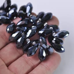 Solid Color Teardrop Faceted Crystal Glass 12x6mm 16x8mm 20x10mm Top Drilled Pendant Drops Loose Beads for Jewelry Making DIY