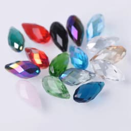 Solid Color Teardrop Faceted Crystal Glass 12x6mm 16x8mm 20x10mm Top Drilled Pendant Drops Loose Beads for Jewelry Making DIY