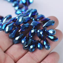 Solid Color Teardrop Faceted Crystal Glass 12x6mm 16x8mm 20x10mm Top Drilled Pendant Drops Loose Beads for Jewelry Making DIY