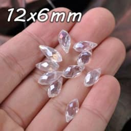 Solid Color Teardrop Faceted Crystal Glass 12x6mm 16x8mm 20x10mm Top Drilled Pendant Drops Loose Beads for Jewelry Making DIY