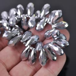 Solid Color Teardrop Faceted Crystal Glass 12x6mm 16x8mm 20x10mm Top Drilled Pendant Drops Loose Beads for Jewelry Making DIY