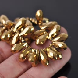 Solid Color Teardrop Faceted Crystal Glass 12x6mm 16x8mm 20x10mm Top Drilled Pendant Drops Loose Beads for Jewelry Making DIY