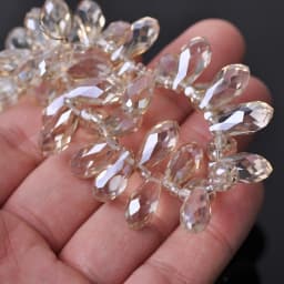 Solid Color Teardrop Faceted Crystal Glass 12x6mm 16x8mm 20x10mm Top Drilled Pendant Drops Loose Beads for Jewelry Making DIY