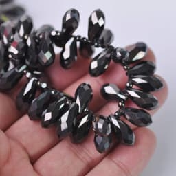 Solid Color Teardrop Faceted Crystal Glass 12x6mm 16x8mm 20x10mm Top Drilled Pendant Drops Loose Beads for Jewelry Making DIY