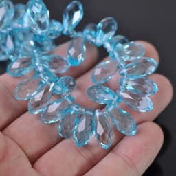 Solid Color Teardrop Faceted Crystal Glass 12x6mm 16x8mm 20x10mm Top Drilled Pendant Drops Loose Beads for Jewelry Making DIY