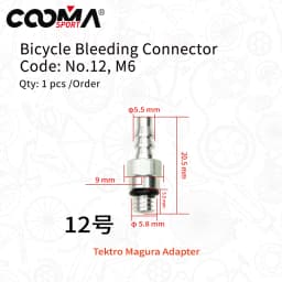 Bicycle Hydraulic Brake Bleed Adapters with Various Size for Shimano, Avid, Sram, Hayes, Formula, Magura, Etc.