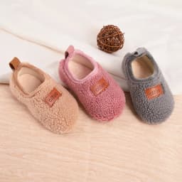 Autumn Winter 1-9 Years Old Children Plush Floor Sock Shoes Child Soft Sole Walking Shoes Indoor Home Anti-slip Kids Slippers