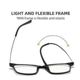 Men Blue Light Blocking Reading Glasses Unisex Business Square Presbyopia Eyewear Women Ultralight TR90 Titanium Eyeglasses