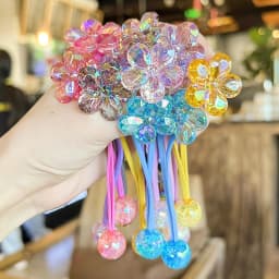 2 Pcs/Set Cute Hair Ties For Kids Girls Head Rope Flower Hair Rubber Bands Ponytail Elastic Hair Band Baby Hair Accessories
