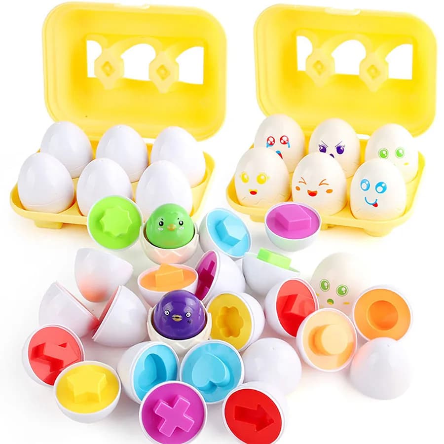 Montessori Eggs 3D Puzzle Learning Education Math Toys Kids Shape Match Smart Game for Children Educational Easter Gifts for Kid