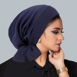 Ramadan Solid Color Crinkle Turban Hijab Hats Long Tail Head Wraps Elastic Muslim Hats Breathable Chemo Cap For Women Girls