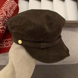 Women Fashion Vintage Elegant Metal Chain Leather Octagonal Beret Ladies Vintage Solid Colours Beret Caps