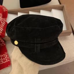 Women Fashion Vintage Elegant Metal Chain Leather Octagonal Beret Ladies Vintage Solid Colours Beret Caps