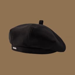 Women Fashion Vintage Elegant Metal Chain Leather Octagonal Beret Ladies Vintage Solid Colours Beret Caps