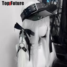 Wholesale Custom Make Customized Empty Top Cap Punk Cute Subculture Hat Summer Sweet Cool Spicy Girl Handmake Sun Hats Clips
