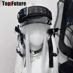 Wholesale Custom Make Customized Empty Top Cap Punk Cute Subculture Hat Summer Sweet Cool Spicy Girl Handmake Sun Hats Clips