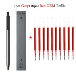 KACO Dialy Gel Pen Good Writing Press Business 0.5mm Black Ink Black/White/Gray Metal Clip Signature Canetas Stationery Supplies