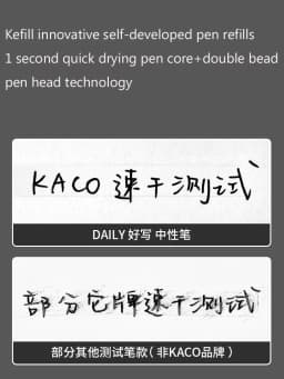 KACO Dialy Gel Pen Good Writing Press Business 0.5mm Black Ink Black/White/Gray Metal Clip Signature Canetas Stationery Supplies