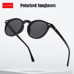 KLASSNUM Men Retro Round Polarized Sunglasses Women Brand Luxury Designer Driving Sun Glasses Outdoor UV400 Shades Eyepiece 2026
