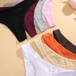 FINETOO 1/2/3/5/8Pcs Cotton Solid Thongs Women's Panties Sexy Low Waist Underwear Female Breathable G-string Soft Lingerie S-XL