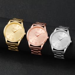3/6PCS Women's Watch Fashion Gold Steel Band Quartz Watches Bracelets Set(Without Box)