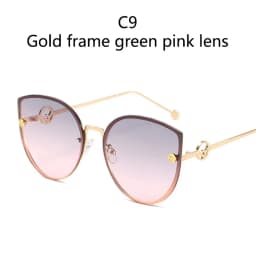 Retro Metal Cat Eye Sunglasses Women Men Small Frame Trend Cateye Sun Glasses Female Decorative Sunglass uv400