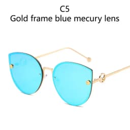 Retro Metal Cat Eye Sunglasses Women Men Small Frame Trend Cateye Sun Glasses Female Decorative Sunglass uv400