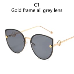 Retro Metal Cat Eye Sunglasses Women Men Small Frame Trend Cateye Sun Glasses Female Decorative Sunglass uv400