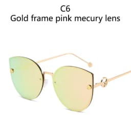 Retro Metal Cat Eye Sunglasses Women Men Small Frame Trend Cateye Sun Glasses Female Decorative Sunglass uv400