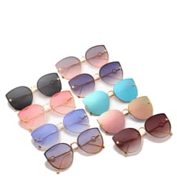 Retro Metal Cat Eye Sunglasses Women Men Small Frame Trend Cateye Sun Glasses Female Decorative Sunglass uv400